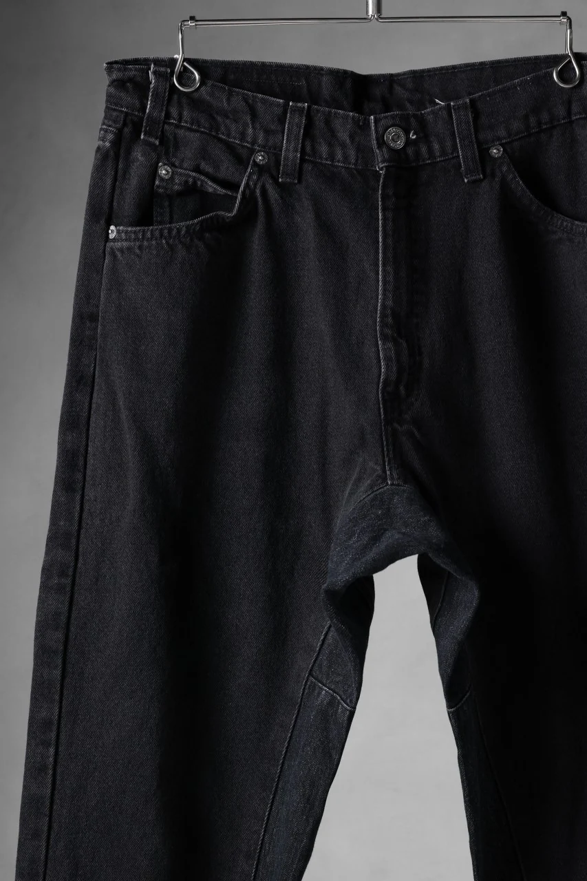 CHANGES x LOOM exclusive REMAKE REGULAR FIT DENIM PANTS / VINTAGE LEVI’S JEANS (BLACK #C) - Image 3