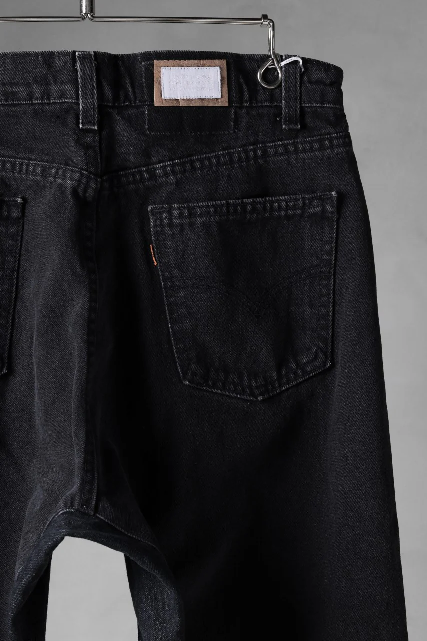 CHANGES x LOOM exclusive REMAKE REGULAR FIT DENIM PANTS / VINTAGE LEVI’S JEANS (BLACK #C) - Image 8