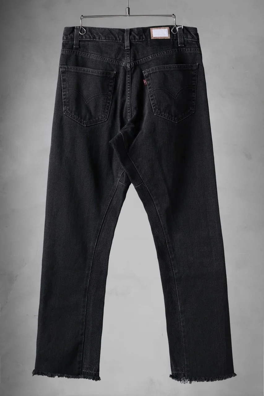 CHANGES x LOOM exclusive REMAKE REGULAR FIT DENIM PANTS / VINTAGE LEVI’S JEANS (BLACK #D) - Image 2