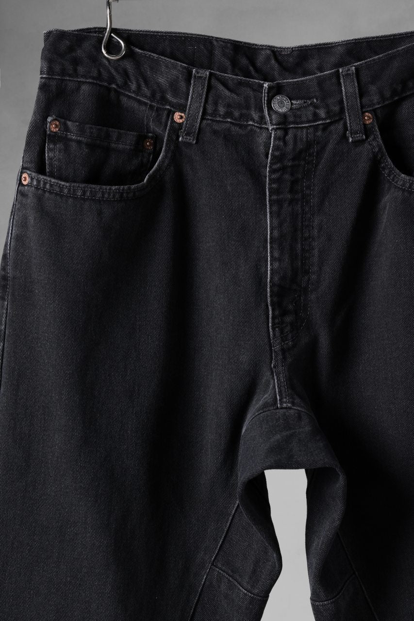 CHANGES x LOOM exclusive REMAKE REGULAR FIT DENIM PANTS / VINTAGE LEVI’S JEANS (BLACK #D) - Image 3