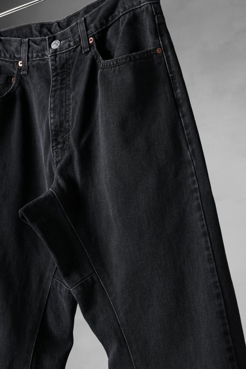 CHANGES x LOOM exclusive REMAKE REGULAR FIT DENIM PANTS / VINTAGE LEVI’S JEANS (BLACK #D) - Image 6