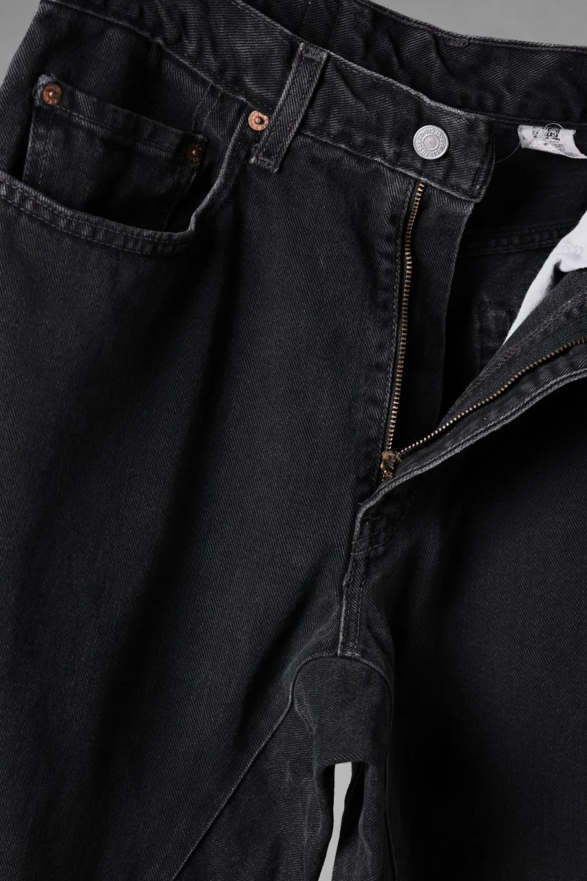 CHANGES x LOOM exclusive REMAKE REGULAR FIT DENIM PANTS / VINTAGE LEVI’S JEANS (BLACK #D) - Image 7