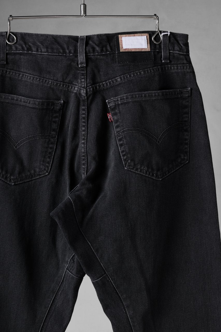 CHANGES x LOOM exclusive REMAKE REGULAR FIT DENIM PANTS / VINTAGE LEVI’S JEANS (BLACK #D) - Image 8