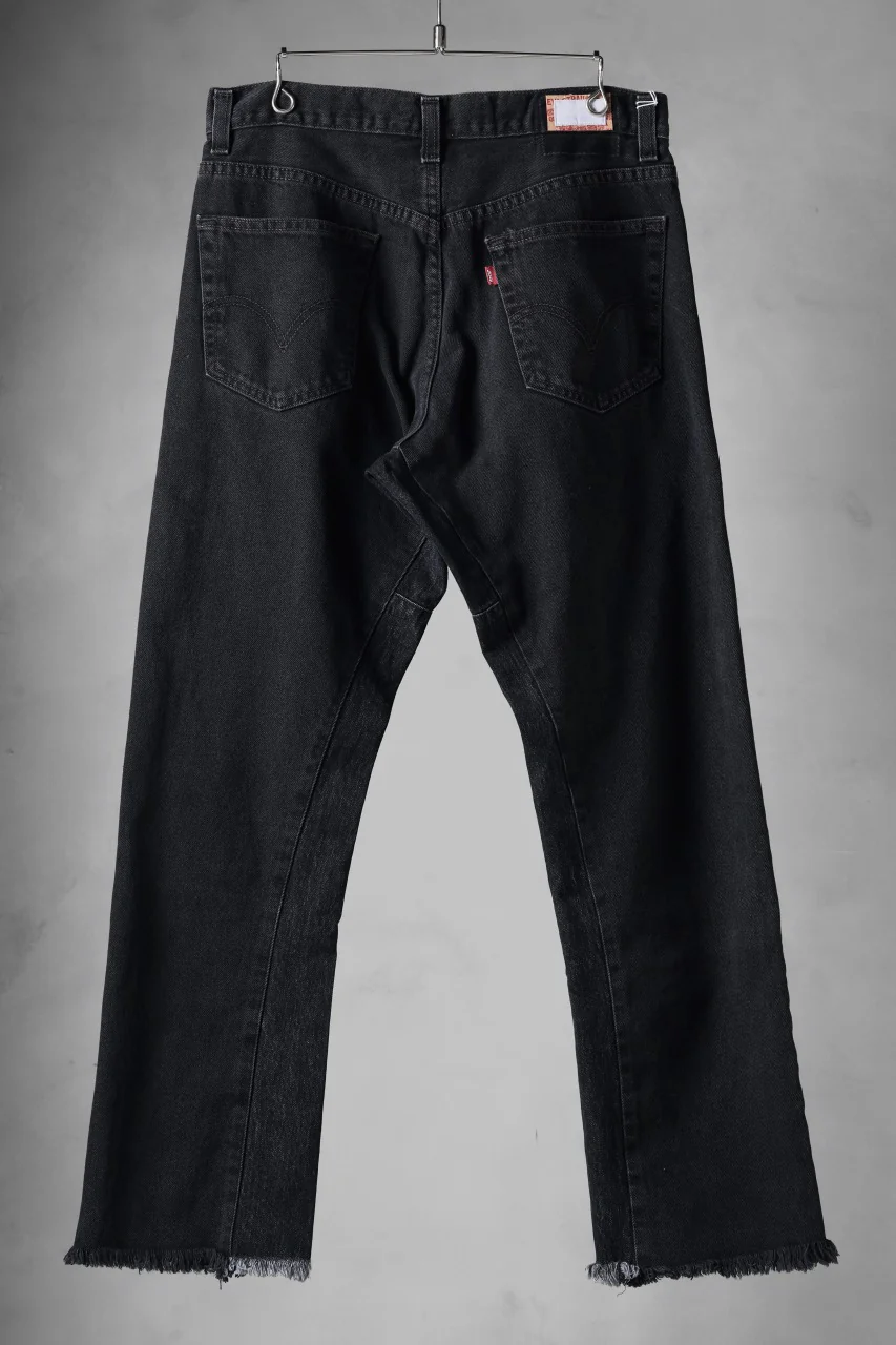 CHANGES x LOOM exclusive REMAKE REGULAR FIT DENIM PANTS / VINTAGE LEVI’S JEANS (BLACK #E) - Image 2