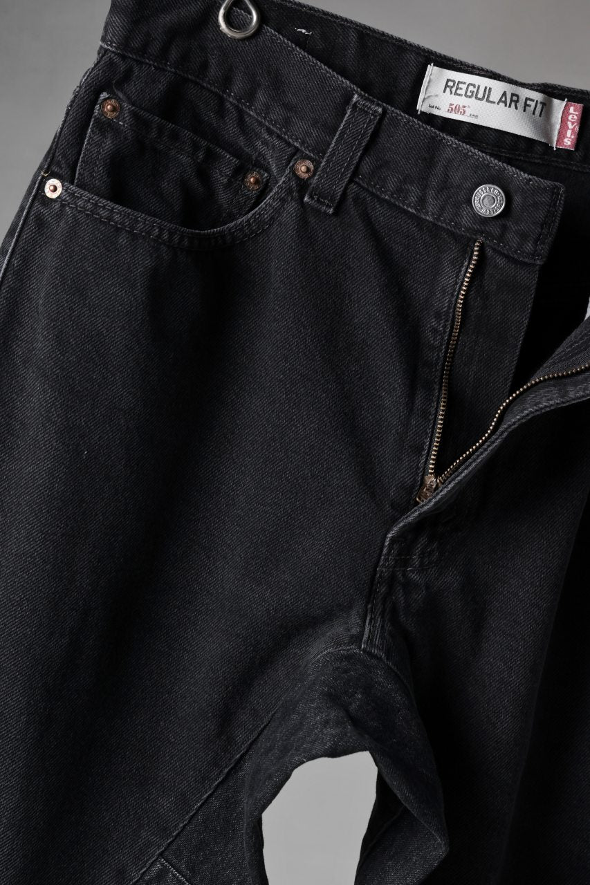 CHANGES x LOOM exclusive REMAKE REGULAR FIT DENIM PANTS / VINTAGE LEVI’S JEANS (BLACK #E) - Image 6