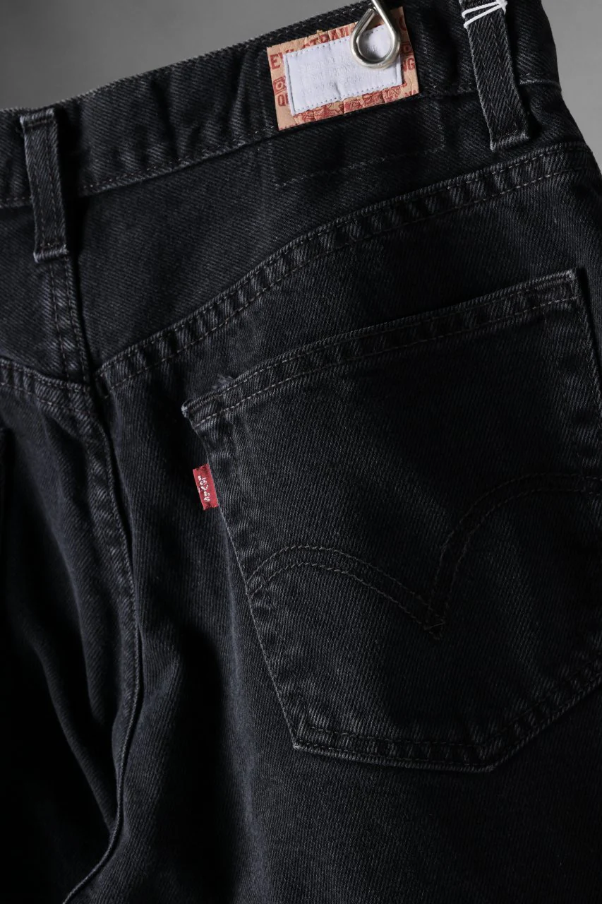 CHANGES x LOOM exclusive REMAKE REGULAR FIT DENIM PANTS / VINTAGE LEVI’S JEANS (BLACK #E) - Image 8
