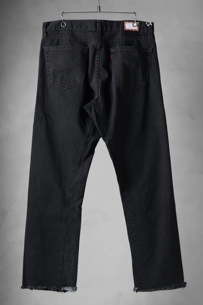 CHANGES x LOOM exclusive REMAKE REGULAR FIT DENIM PANTS / VINTAGE LEVI’S JEANS (BLACK #F) - Image 2