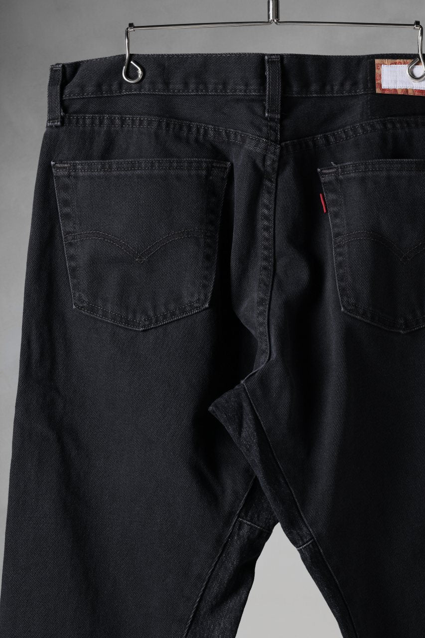 CHANGES x LOOM exclusive REMAKE REGULAR FIT DENIM PANTS / VINTAGE LEVI’S JEANS (BLACK #F) - Image 8