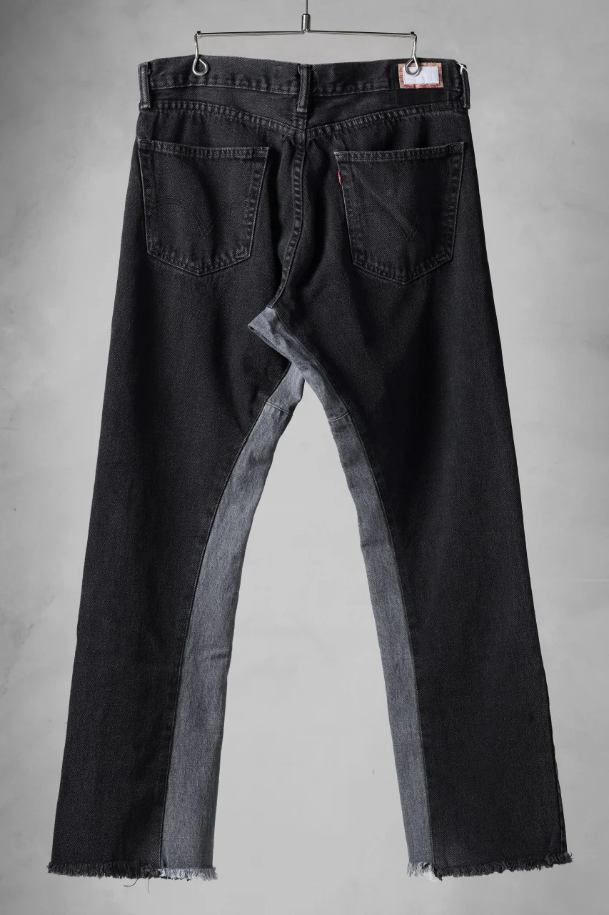 CHANGES x LOOM exclusive REMAKE REGULAR FIT DENIM PANTS / VINTAGE LEVI’S JEANS (BLACK #H) - Image 2
