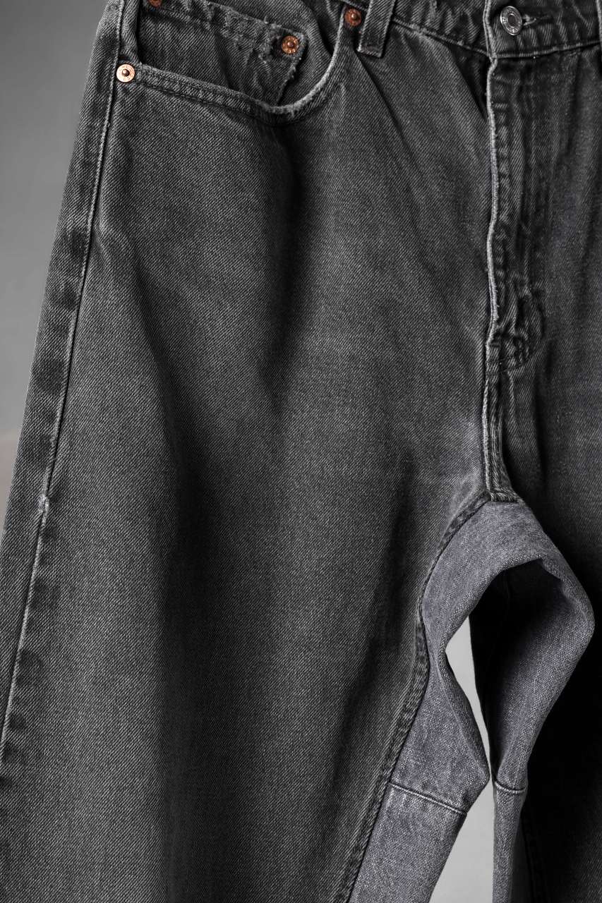 CHANGES x LOOM exclusive REMAKE REGULAR FIT DENIM PANTS / VINTAGE LEVI’S JEANS (BLACK #J) - Image 6