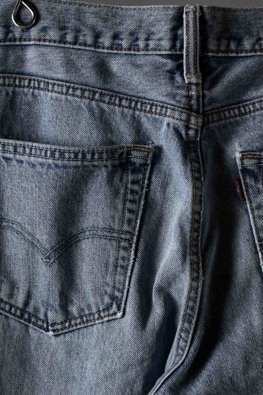 CHANGES x LOOM exclusive REMAKE REGULAR FIT DENIM PANTS / VINTAGE LEVI’S JEANS (INDIGO #C) - Image 11