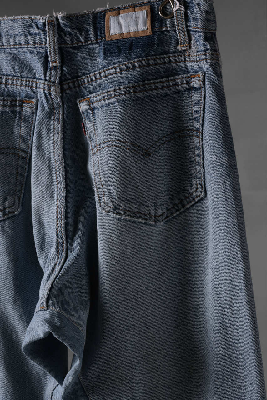 CHANGES x LOOM exclusive REMAKE REGULAR FIT DENIM PANTS / VINTAGE LEVI’S JEANS (INDIGO #H) - Image 11