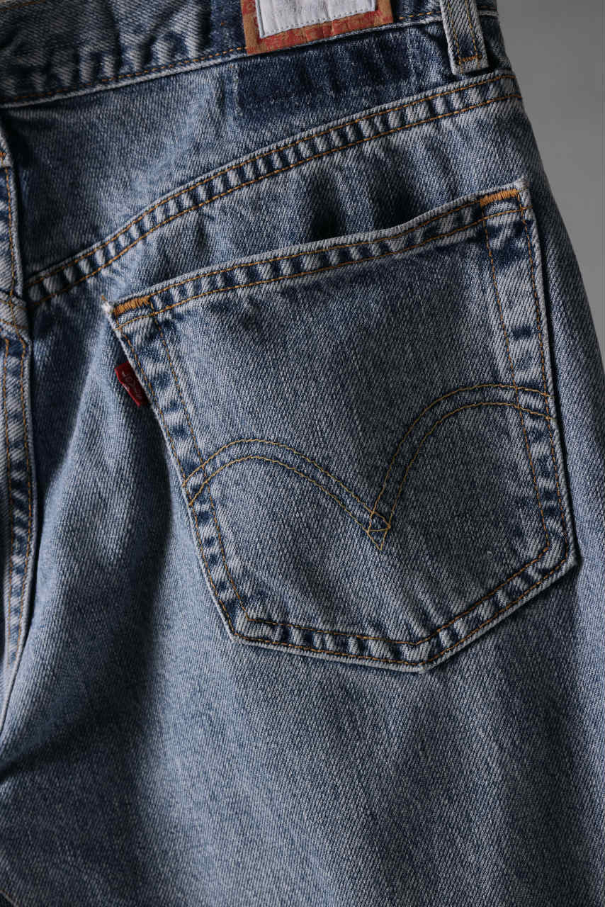 CHANGES x LOOM exclusive REMAKE REGULAR FIT DENIM PANTS / VINTAGE LEVI’S JEANS (INDIGO #I) - Image 11