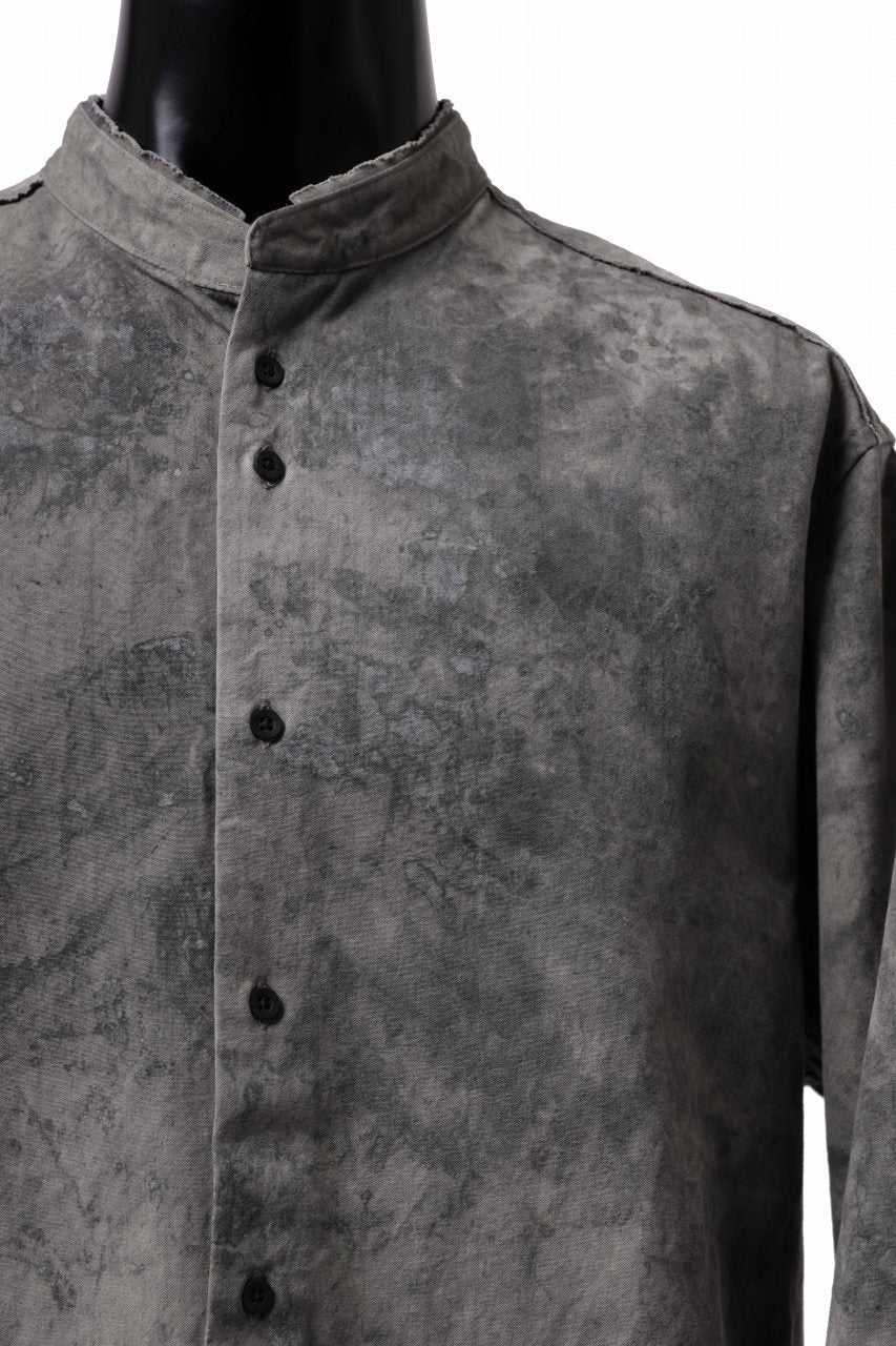 COLINA BANDED COLLAR WIDE SHIRT / ANCIENT DYED TUSSER (DUST) - Image 10