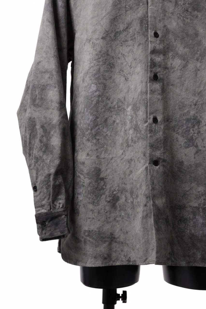 COLINA BANDED COLLAR WIDE SHIRT / ANCIENT DYED TUSSER (DUST) - Image 11