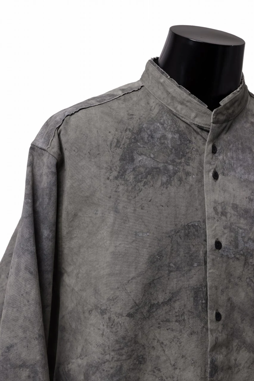 COLINA BANDED COLLAR WIDE SHIRT / ANCIENT DYED TUSSER (DUST) - Image 14