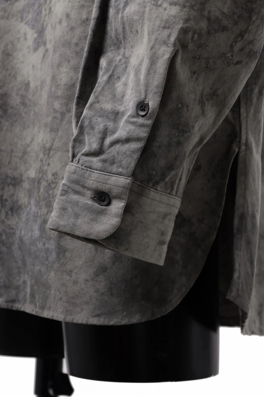 COLINA BANDED COLLAR WIDE SHIRT / ANCIENT DYED TUSSER (DUST) - Image 16