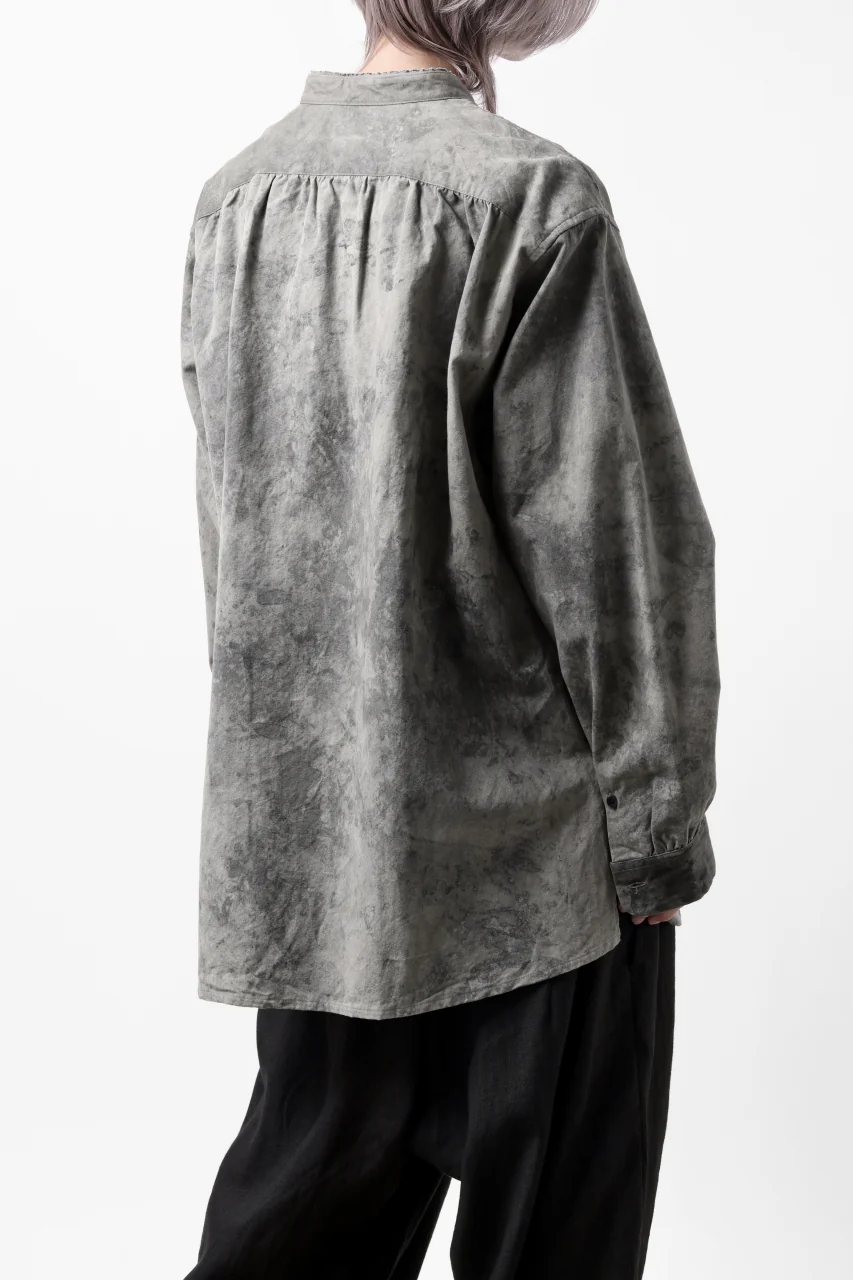 COLINA BANDED COLLAR WIDE SHIRT / ANCIENT DYED TUSSER (DUST) - Image 23