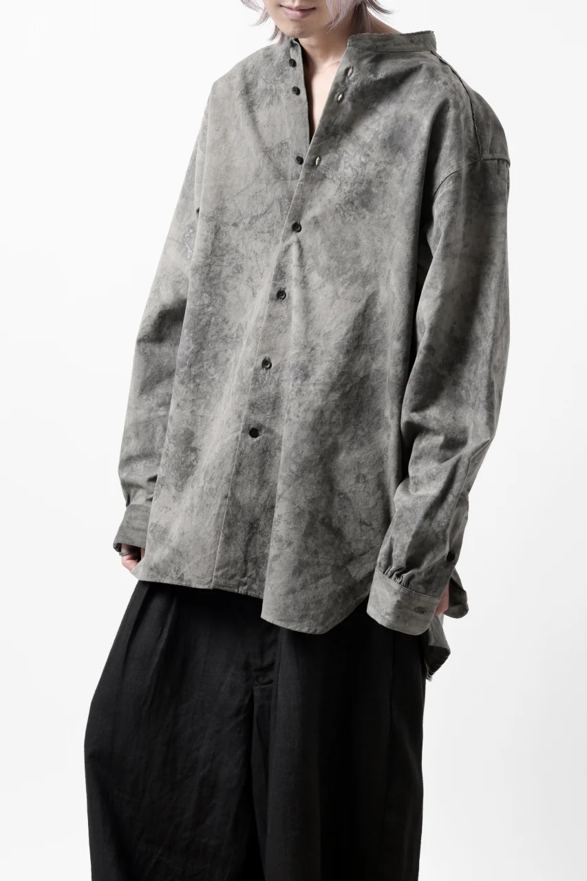 COLINA BANDED COLLAR WIDE SHIRT / ANCIENT DYED TUSSER (DUST) - Image 29