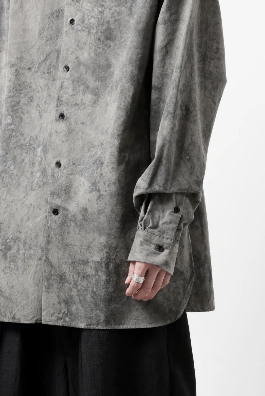 COLINA BANDED COLLAR WIDE SHIRT / ANCIENT DYED TUSSER (DUST) - Image 34