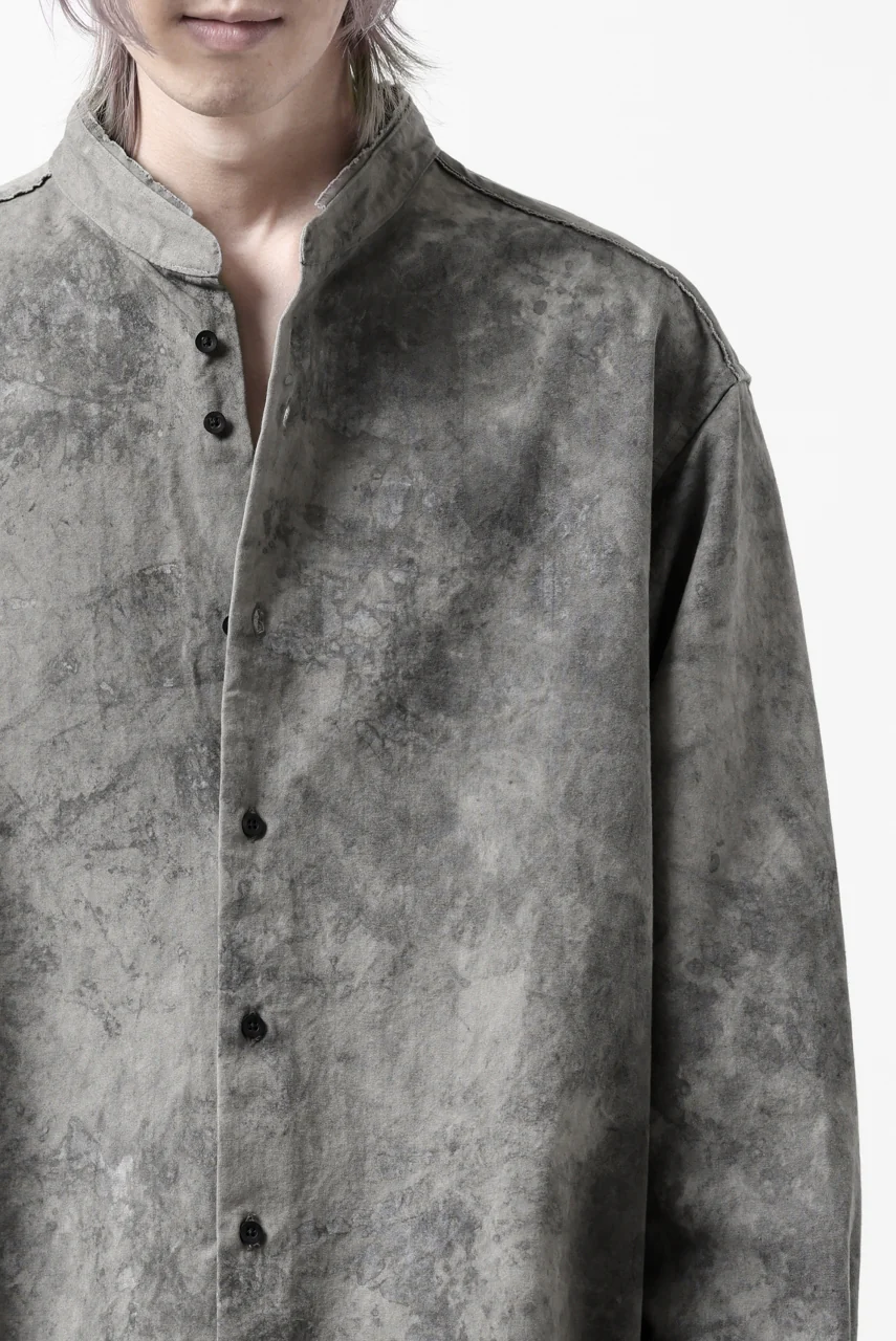 COLINA BANDED COLLAR WIDE SHIRT / ANCIENT DYED TUSSER (DUST) - Image 37