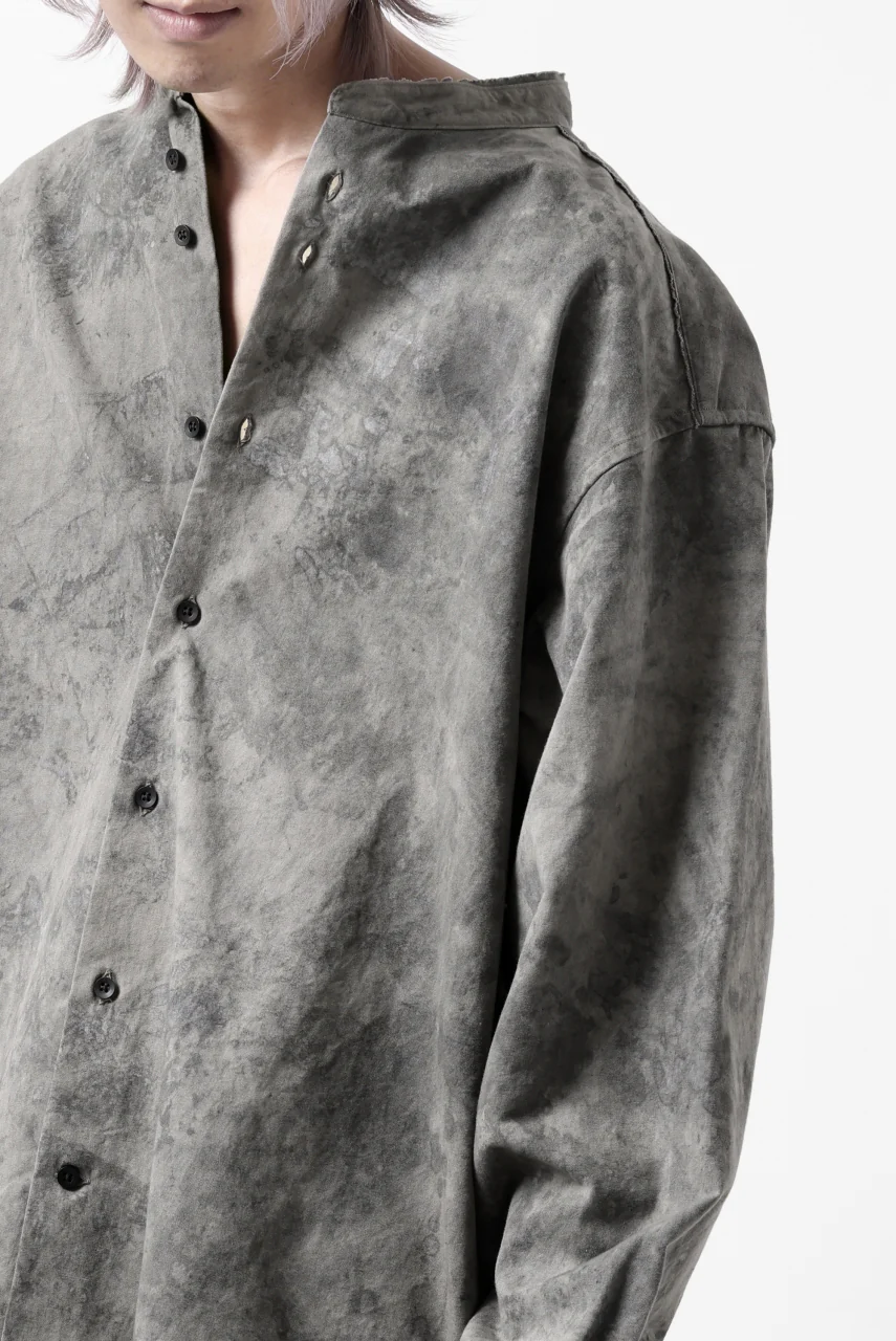COLINA BANDED COLLAR WIDE SHIRT / ANCIENT DYED TUSSER (DUST) - Image 38