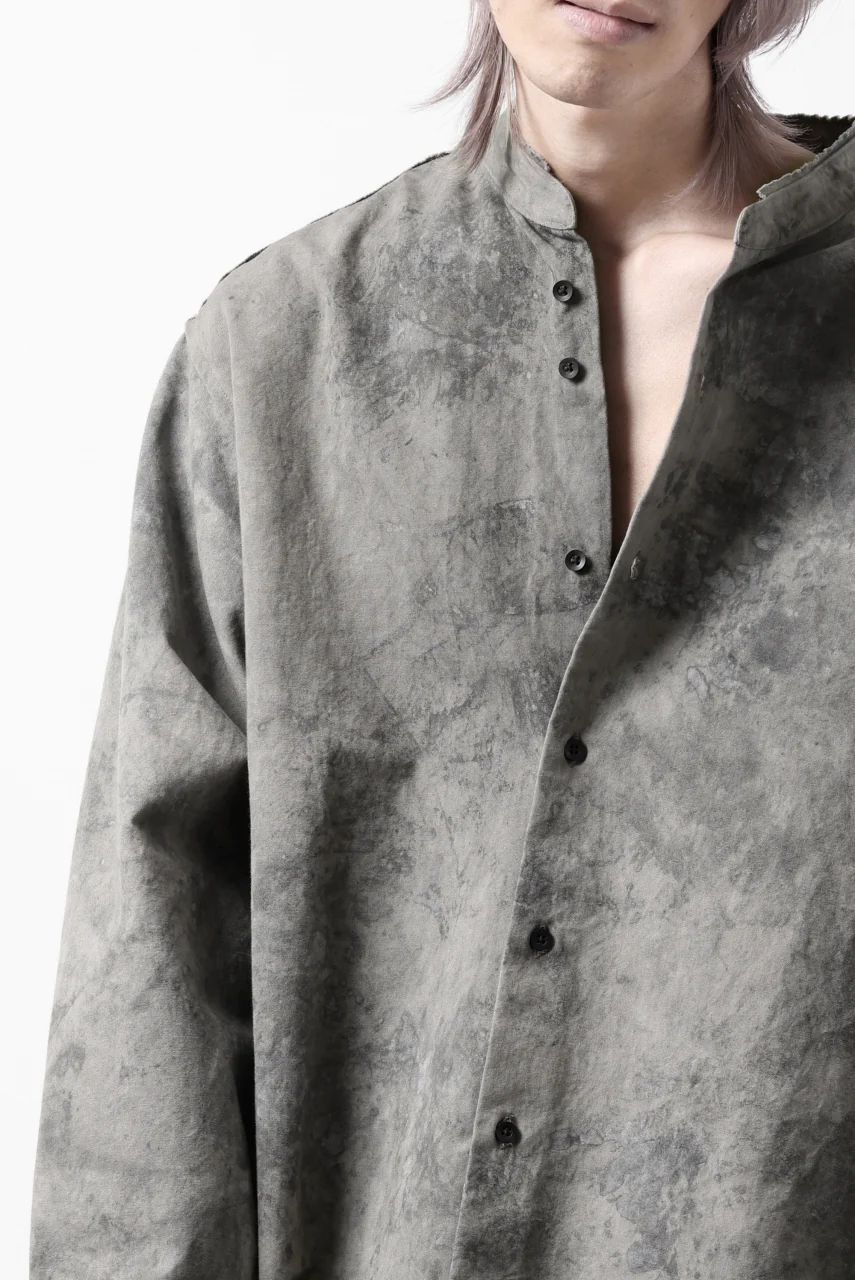 COLINA BANDED COLLAR WIDE SHIRT / ANCIENT DYED TUSSER (DUST) - Image 40