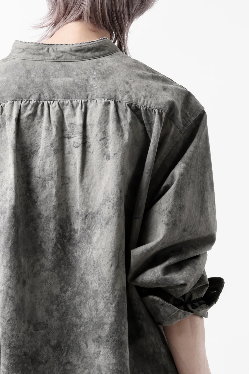 COLINA BANDED COLLAR WIDE SHIRT / ANCIENT DYED TUSSER (DUST) - Image 42