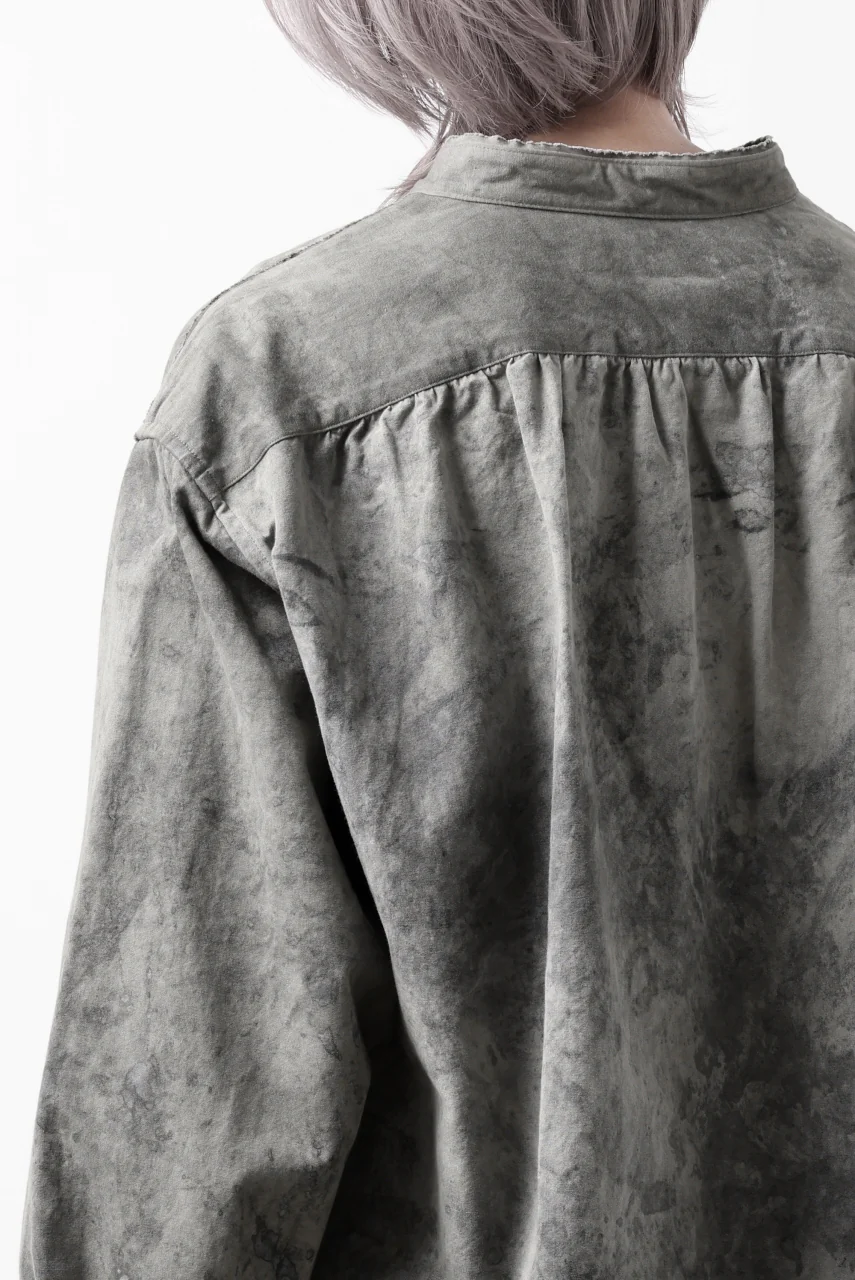 COLINA BANDED COLLAR WIDE SHIRT / ANCIENT DYED TUSSER (DUST) - Image 44