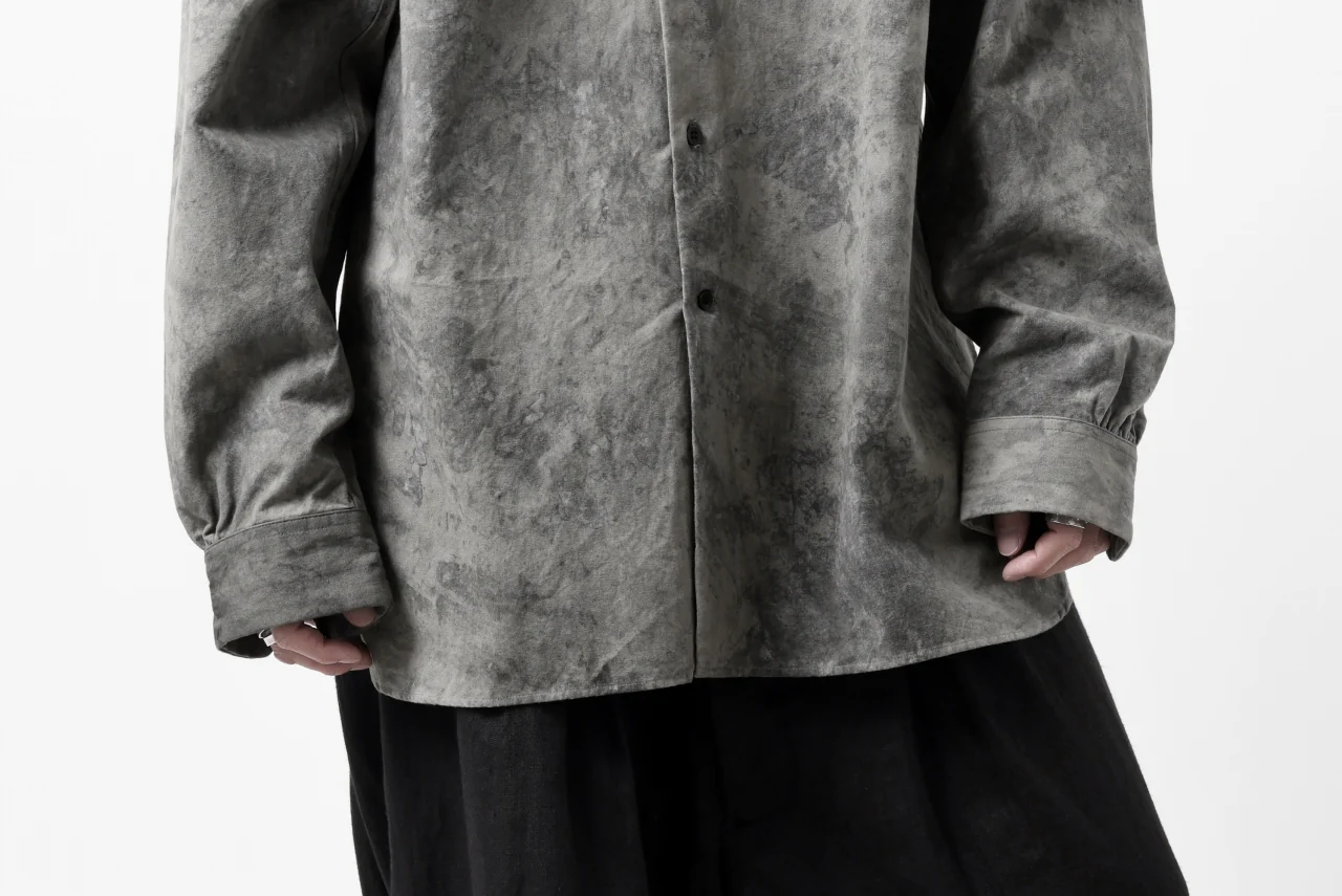 COLINA BANDED COLLAR WIDE SHIRT / ANCIENT DYED TUSSER (DUST) - Image 47