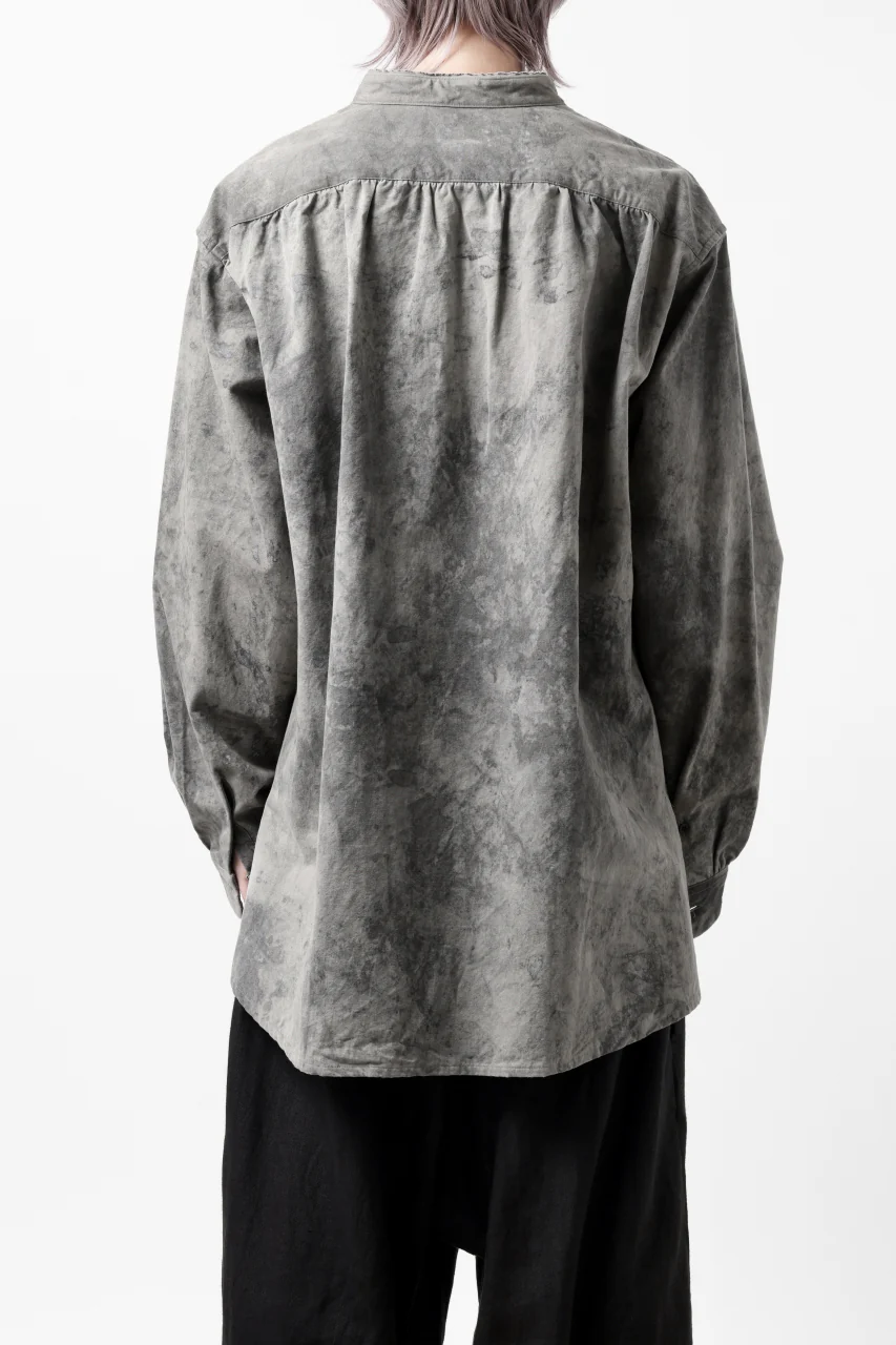 COLINA BANDED COLLAR WIDE SHIRT / ANCIENT DYED TUSSER (DUST) - Image 5