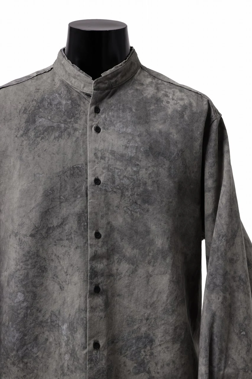 COLINA BANDED COLLAR WIDE SHIRT / ANCIENT DYED TUSSER (DUST) - Image 9
