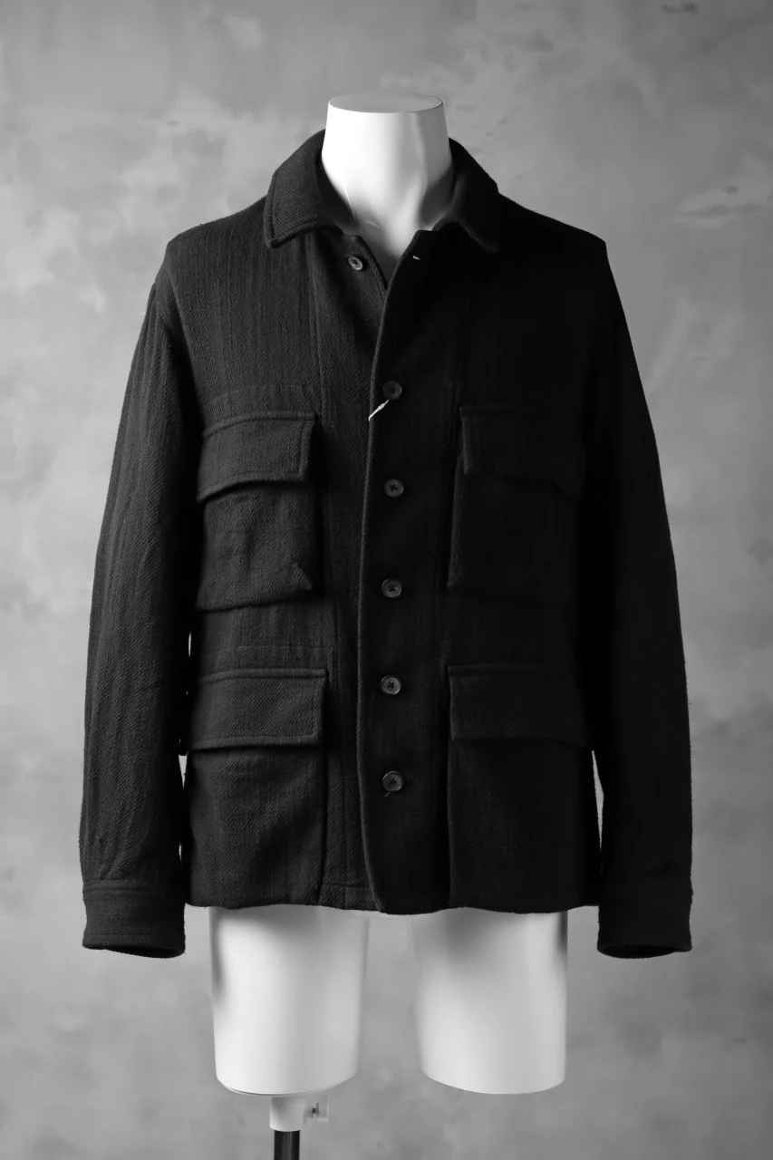 COLINA BDU JACKET / HAND-SPUN COTTON TWILL (BLACK) - Image 3