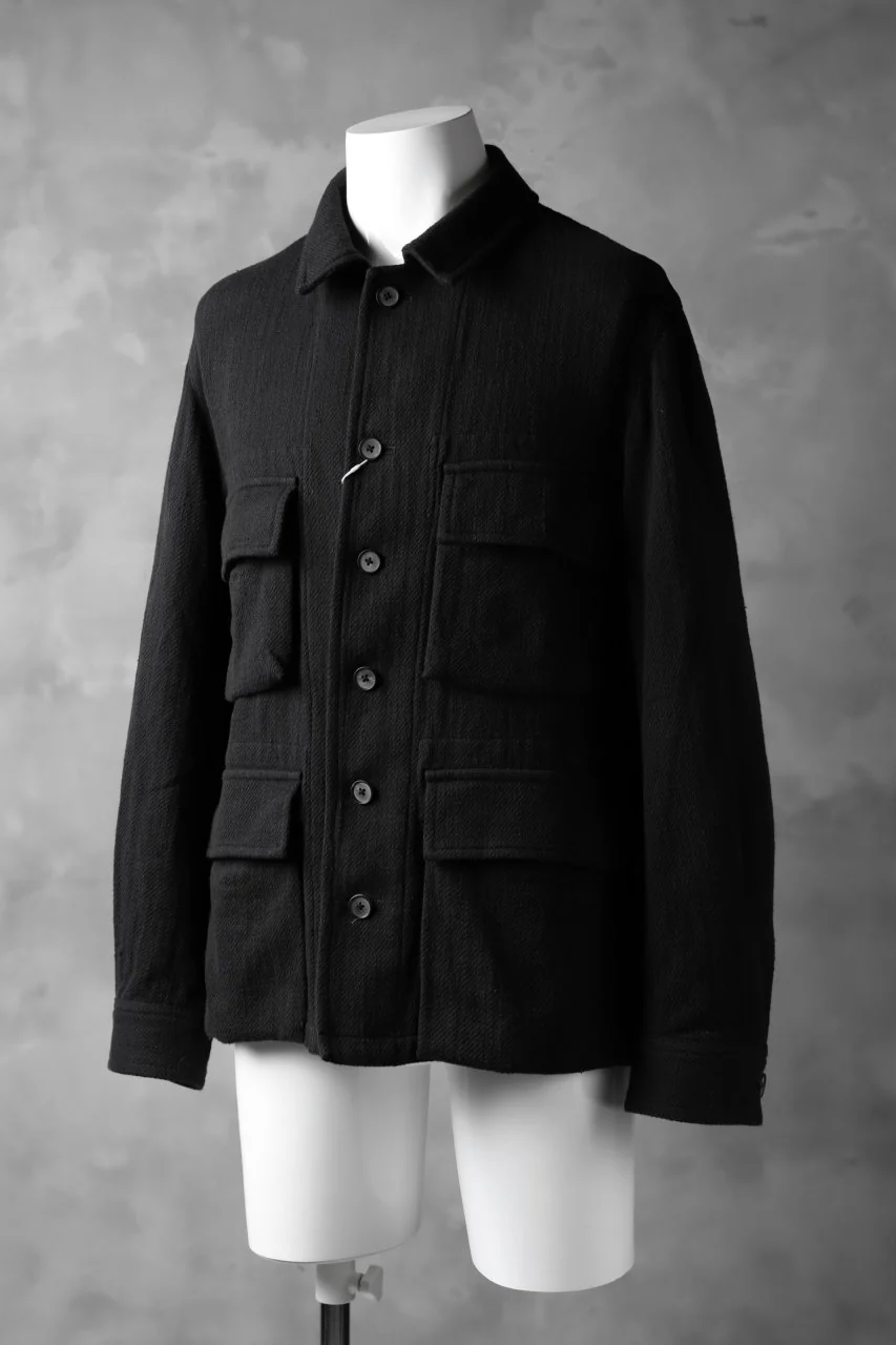 COLINA BDU JACKET / HAND-SPUN COTTON TWILL (BLACK) - Image 4