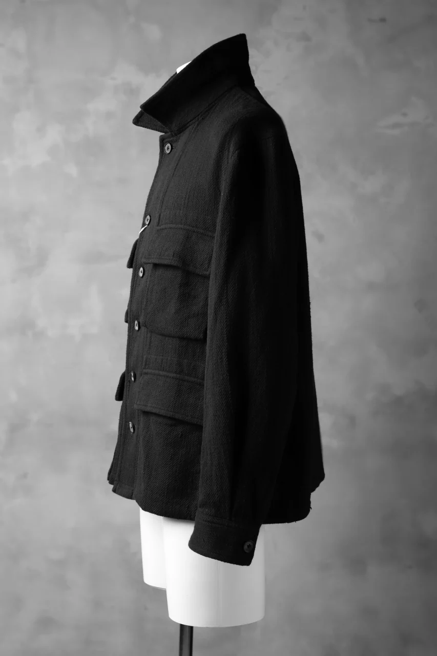 COLINA BDU JACKET / HAND-SPUN COTTON TWILL (BLACK) - Image 5