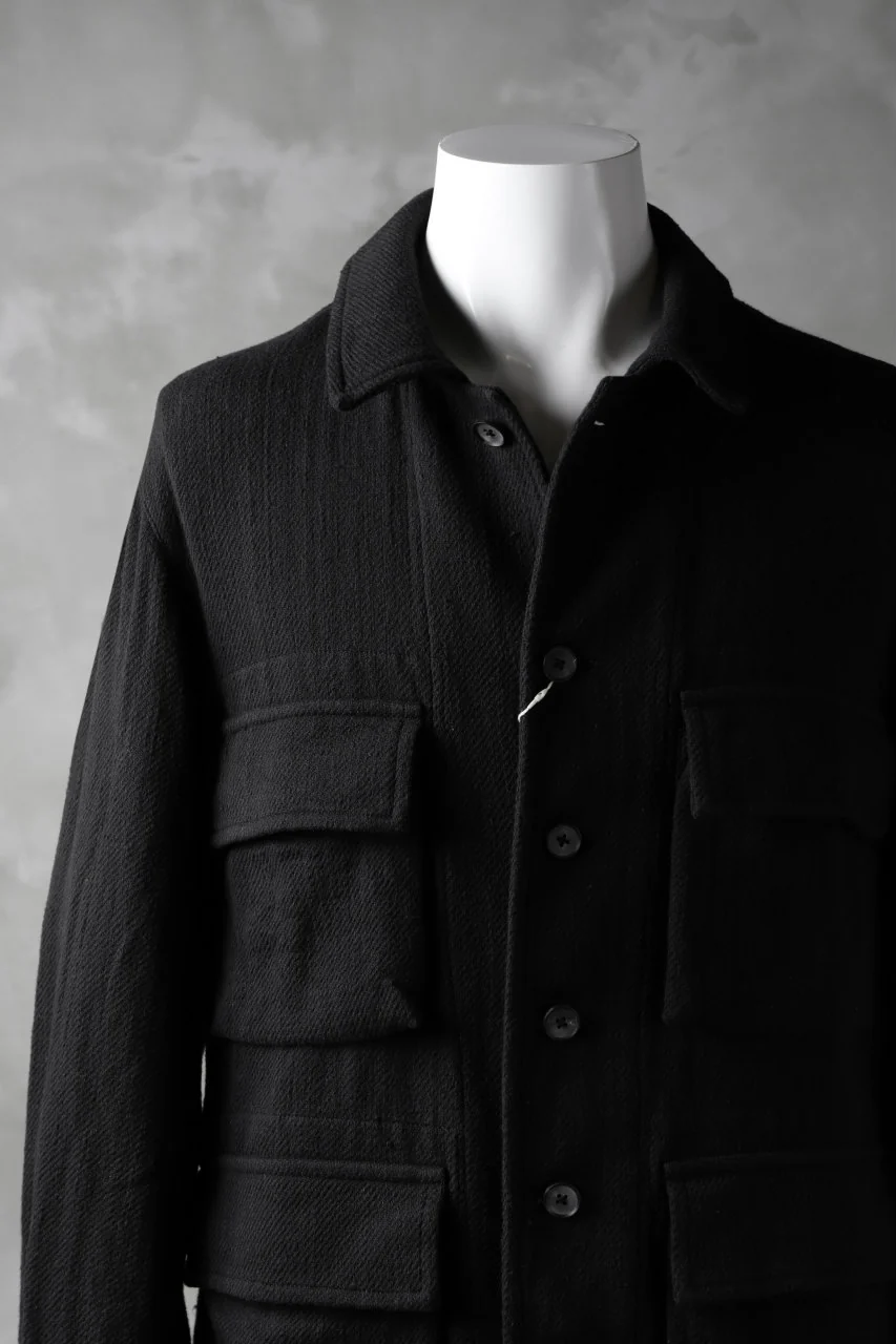 COLINA BDU JACKET / HAND-SPUN COTTON TWILL (BLACK) - Image 9