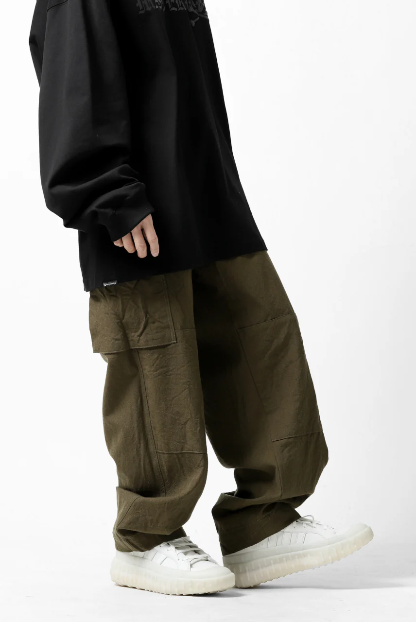 COLINA BDU PANTS / WASHABLE WOOL GABARDINE (OLIVE KHAKI) - Image 3
