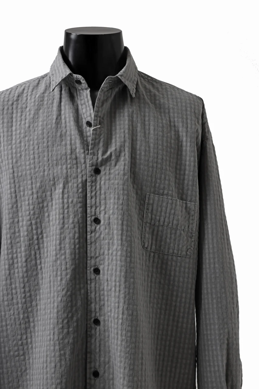 COLINA BIG MINIMAL SHIRT / ORGANIC COTTON SHADOW CHECK (SUMI) - Image 15