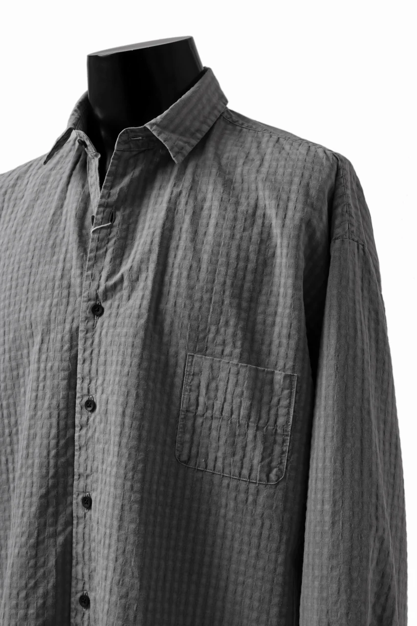 COLINA BIG MINIMAL SHIRT / ORGANIC COTTON SHADOW CHECK (SUMI) - Image 16