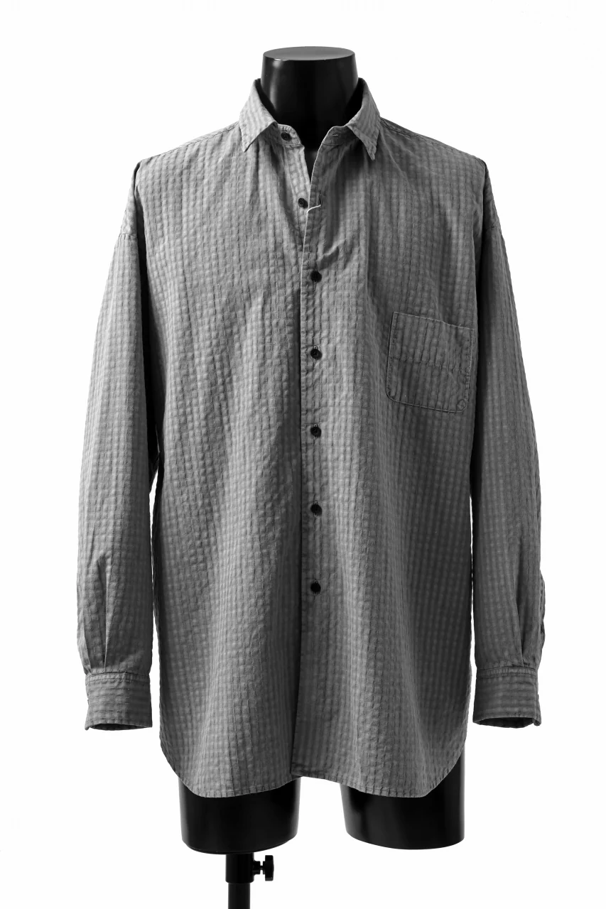 COLINA BIG MINIMAL SHIRT / ORGANIC COTTON SHADOW CHECK (SUMI) - Image 2