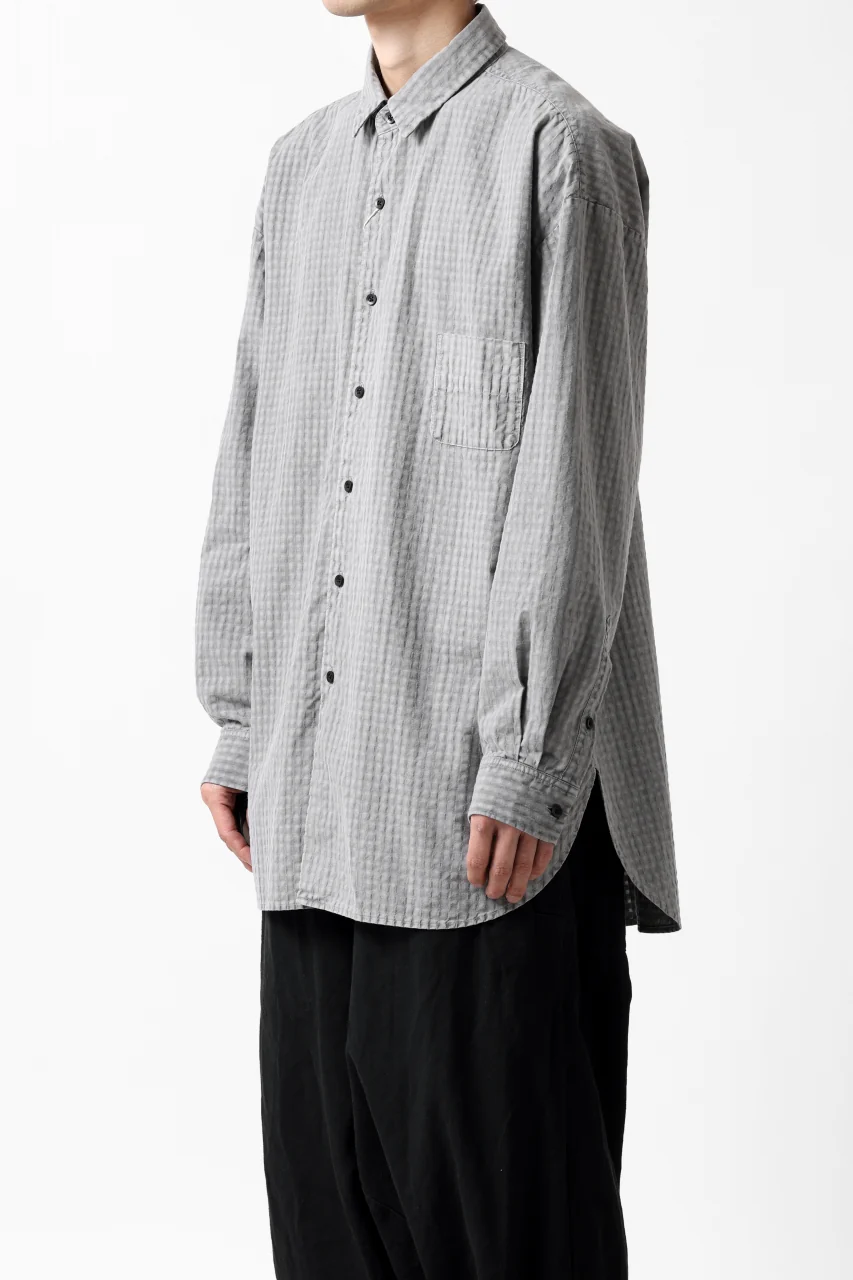 COLINA BIG MINIMAL SHIRT / ORGANIC COTTON SHADOW CHECK (SUMI) - Image 21