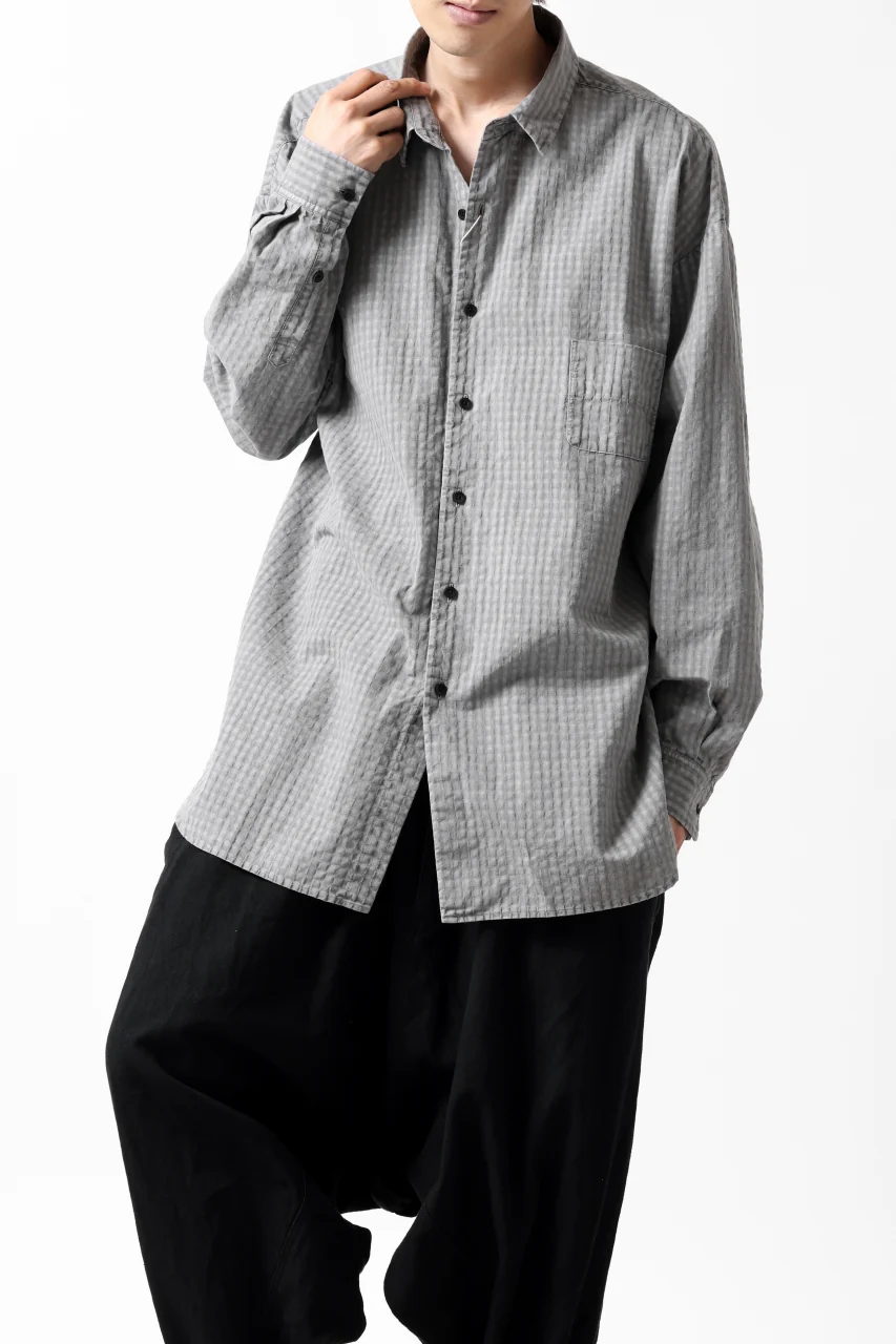 COLINA BIG MINIMAL SHIRT / ORGANIC COTTON SHADOW CHECK (SUMI) - Image 23
