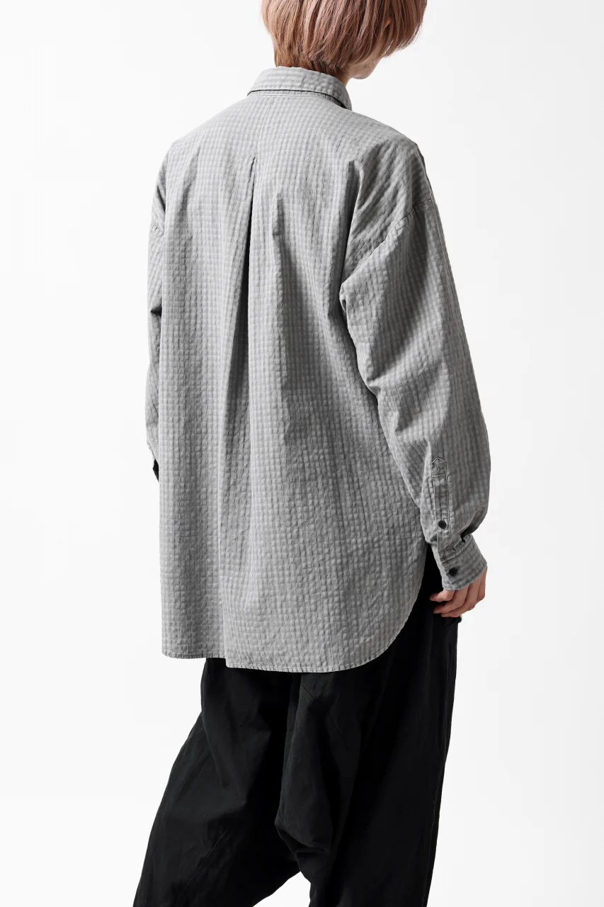 COLINA BIG MINIMAL SHIRT / ORGANIC COTTON SHADOW CHECK (SUMI) - Image 24