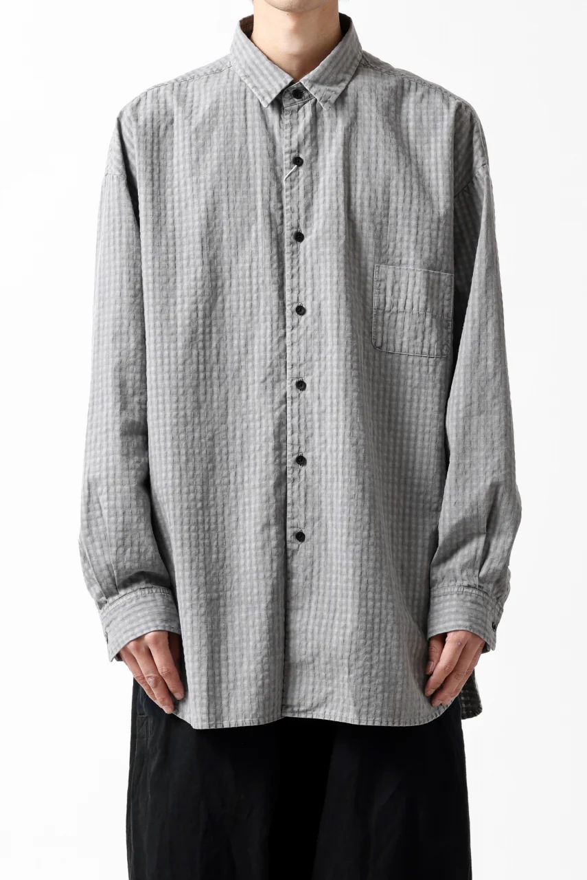 COLINA BIG MINIMAL SHIRT / ORGANIC COTTON SHADOW CHECK (SUMI) - Image 29