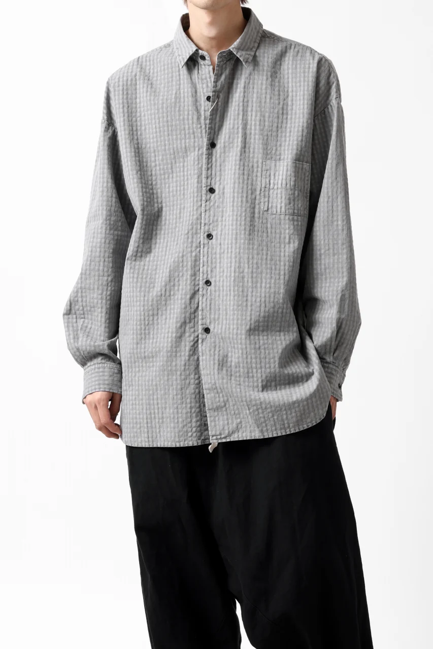 COLINA BIG MINIMAL SHIRT / ORGANIC COTTON SHADOW CHECK (SUMI) - Image 3