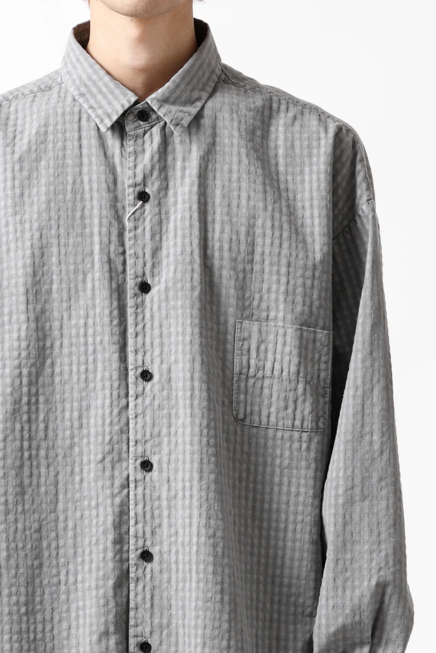 COLINA BIG MINIMAL SHIRT / ORGANIC COTTON SHADOW CHECK (SUMI) - Image 30