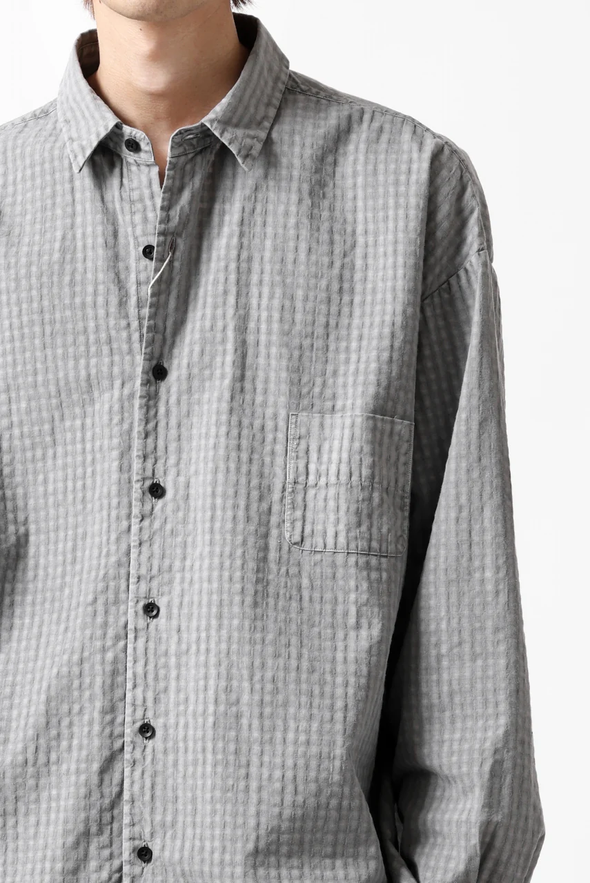 COLINA BIG MINIMAL SHIRT / ORGANIC COTTON SHADOW CHECK (SUMI) - Image 36