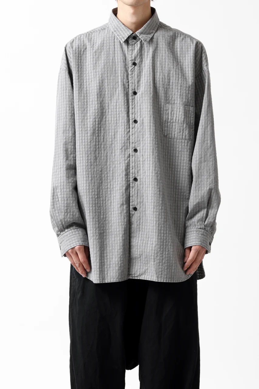 COLINA BIG MINIMAL SHIRT / ORGANIC COTTON SHADOW CHECK (SUMI) - Image 4