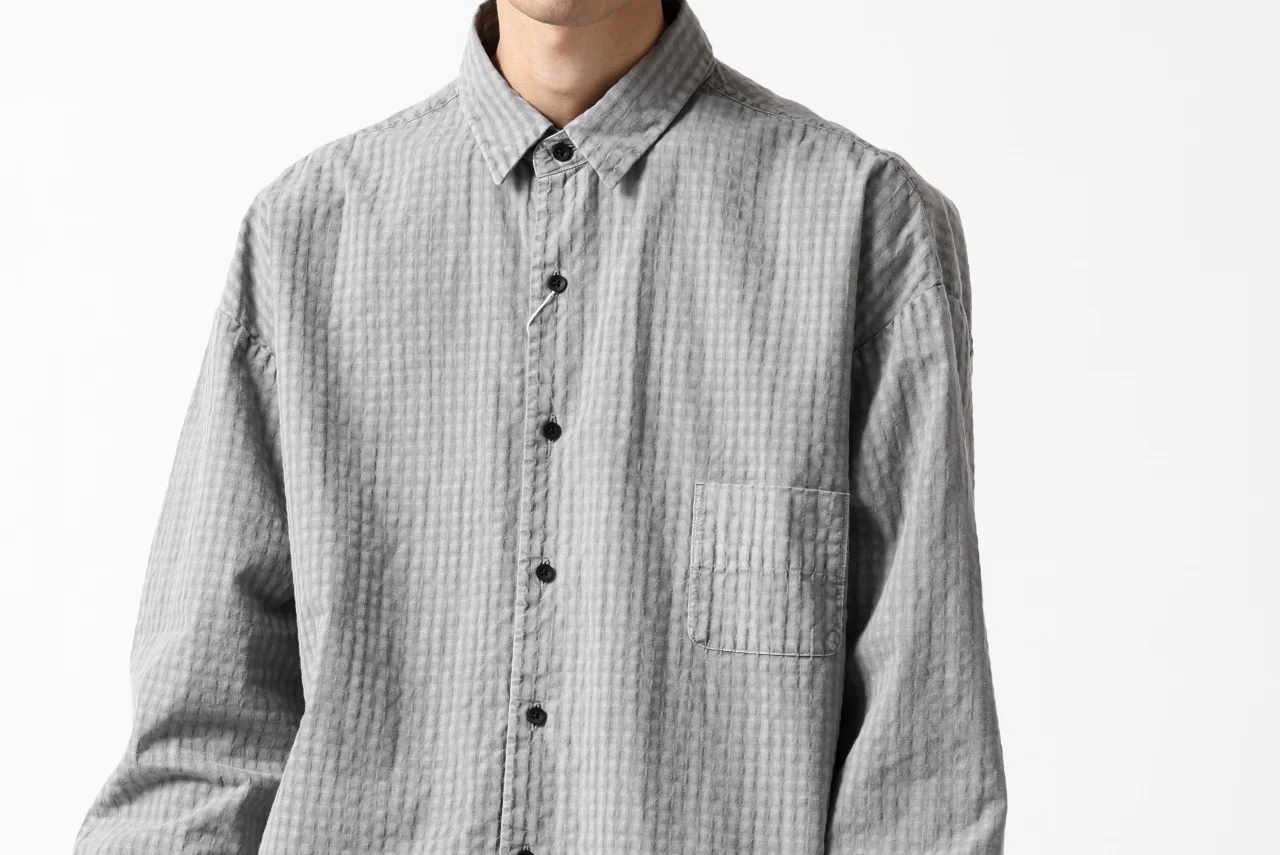 COLINA BIG MINIMAL SHIRT / ORGANIC COTTON SHADOW CHECK (SUMI) - Image 41