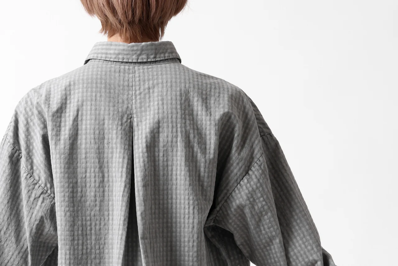 COLINA BIG MINIMAL SHIRT / ORGANIC COTTON SHADOW CHECK (SUMI) - Image 42
